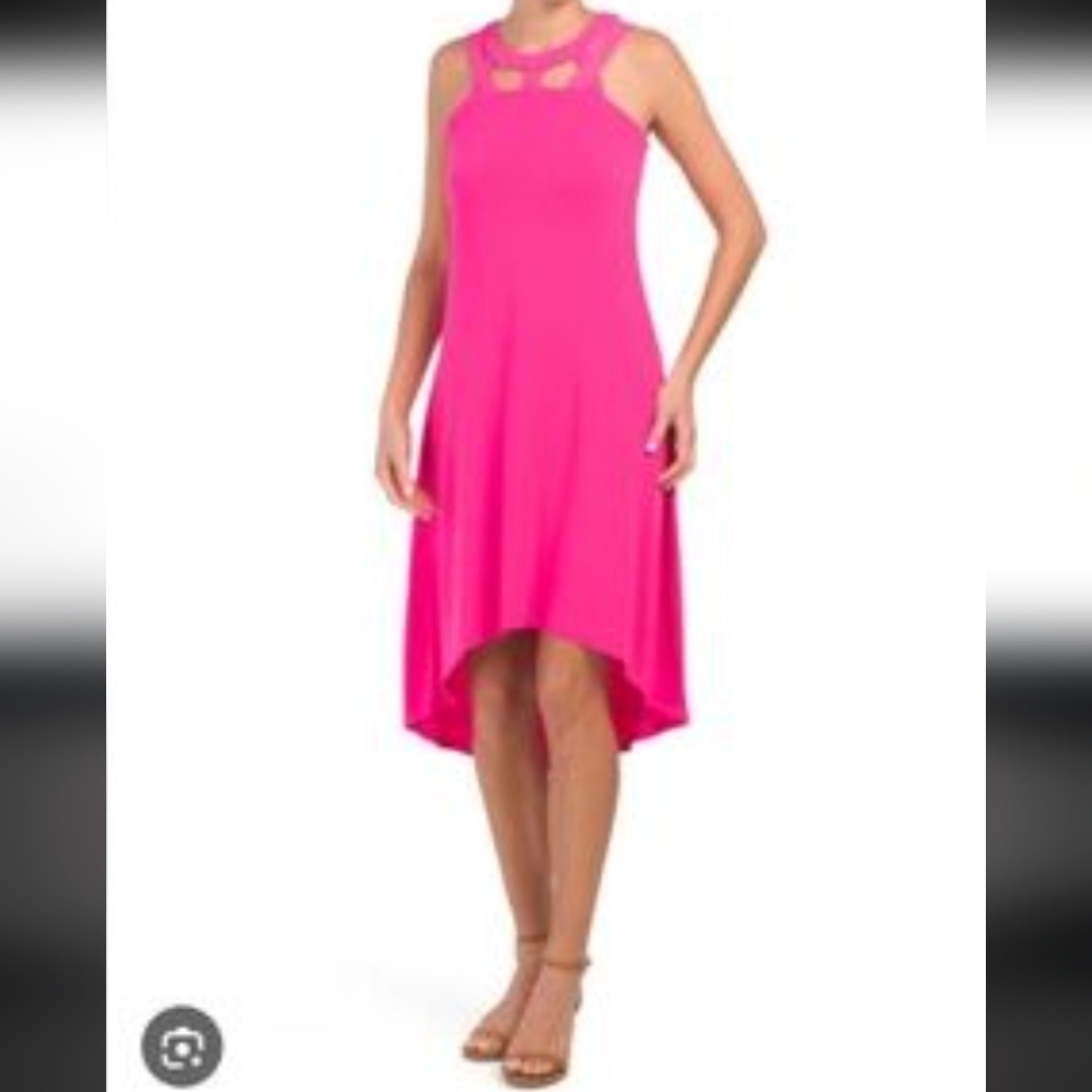 NWT Cupio High-Low Dress in Bikini Pink Size S
